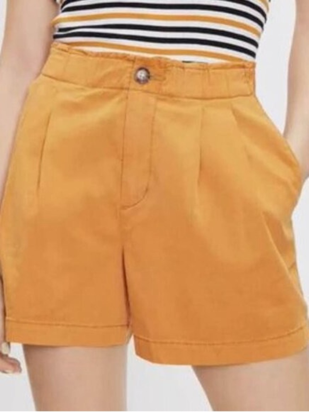 NWT LOFT Rust Orange High-Waist Palazzo Pull On Pleated Women's Shorts